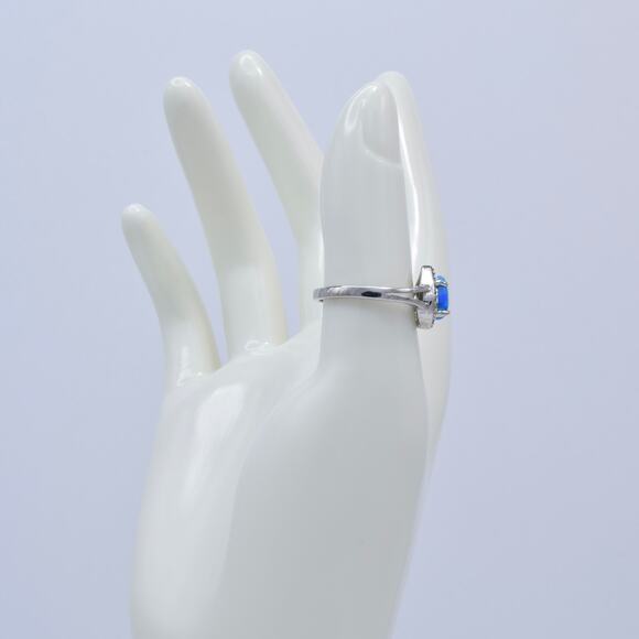 NWOT Fragrant Jewels Blue Opal Pear Cut Ring Size 7.75 US - Picture 3 of 5